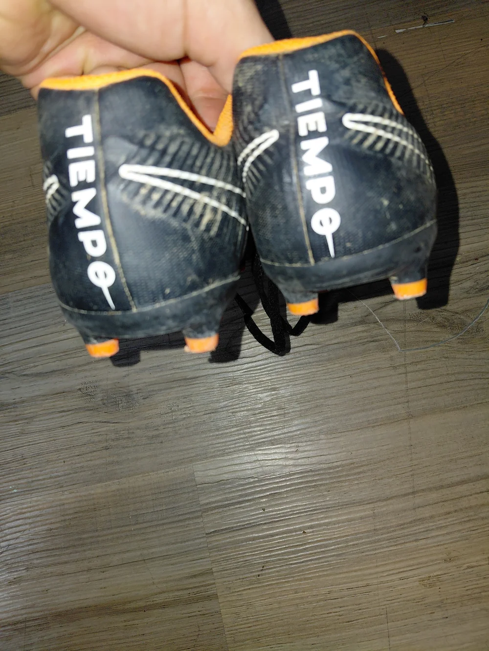 Nike Black and Orange Men's Athletic Soccer Cleats